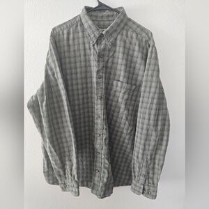 Eddie Bauer Long Sleeve Button Up Plaid Shirt Size XLT
